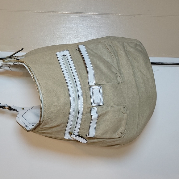 Cole Haan Off White Pebbled Leather Hobo Purse - Picture 10 of 11